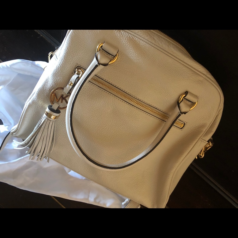 Authentic white Michael kors purse